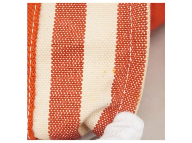 Hermès Borsa Tote Hermes Cannes PM Bianco Rosso - vista 11