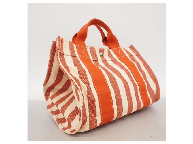 Hermès Borsa Tote Hermes Cannes PM Bianco Rosso - vista 2