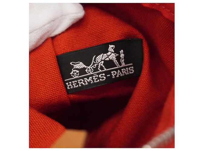 Hermès Borsa Tote Hermes Cannes PM Bianco Rosso - vista 5