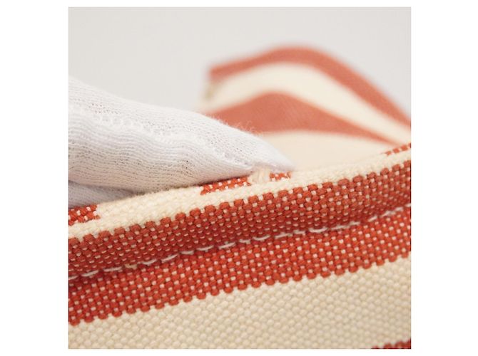Hermès Borsa Tote Hermes Cannes PM Bianco Rosso - vista 8