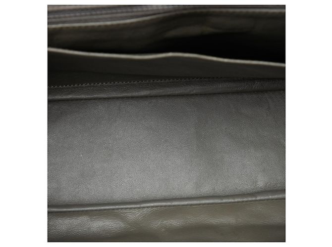 Chanel Gray Maxi Classic Caviar Single Flap Marrom Cinza antracite - vista 4