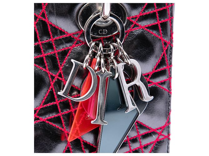 Dior Grigio Anselm Reyle Medium Cannage Lady Dior in agnello metallizzato Marrone Grigio antracite - vista 5