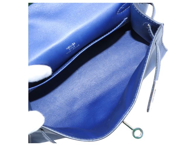 Hermès Blue Swift Kelly Pochette 22 - vista 5