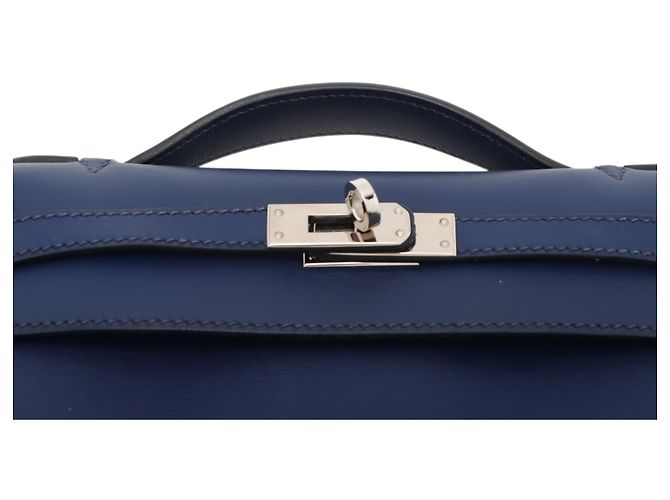 Hermès Blue Swift Kelly Pochette 22 - vista 9