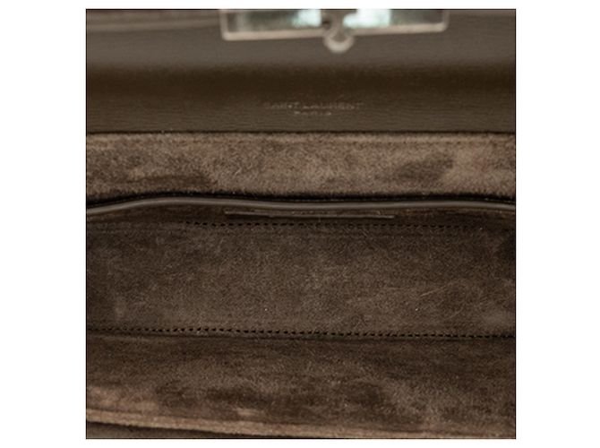 Borsa Bellechasse in pelle di vitello marrone media Saint Laurent Cachi - vista 4