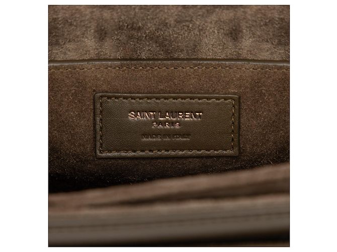 Borsa Bellechasse in pelle di vitello marrone media Saint Laurent Cachi - vista 5