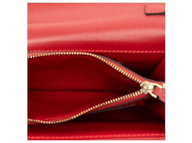Pochette Valentino in pelle rossa con catena Rockstud Rosso - vista 4
