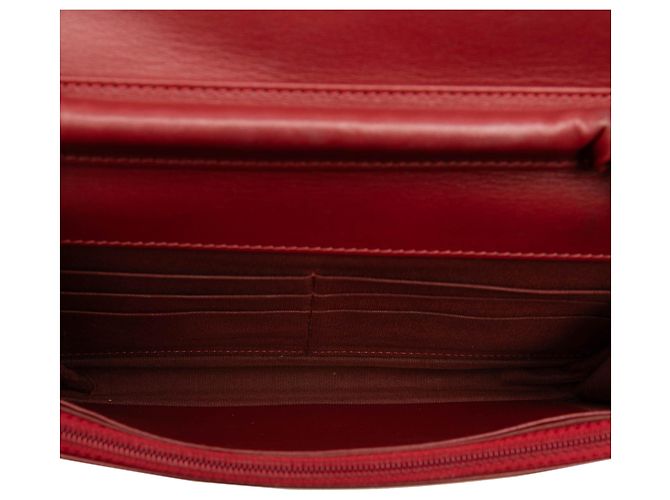 Portafoglio Chanel Boy in caviar trapuntato rosso con catena - vista 4