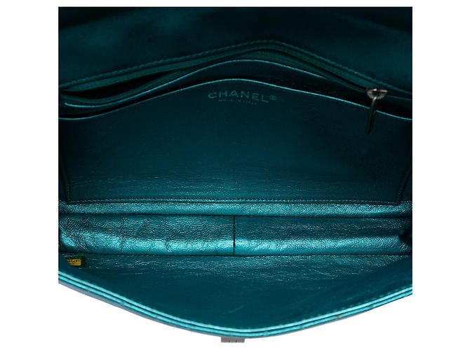 Chanel Blue Quilted Metallic Calfskin Reissue 2.55 Flap 226 Turchese - vista 4