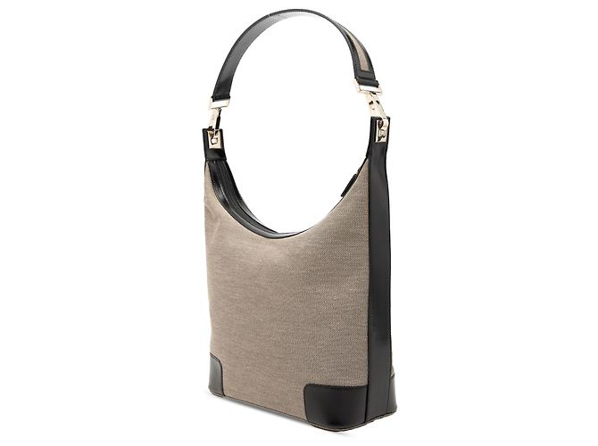 Borsa a tracolla Gucci in tela beige - vista 2