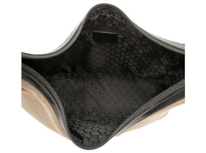 Borsa a tracolla Gucci in tela beige - vista 4