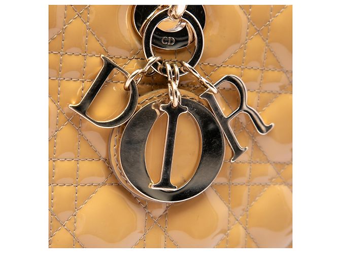 Dior Beige Large Patent Cannage Lady Dior - vista 5