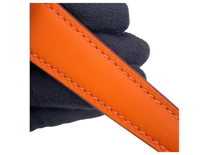 Hermès Orange Toile Officier e Swift Neo Evelyne 16 Arancione - vista 11