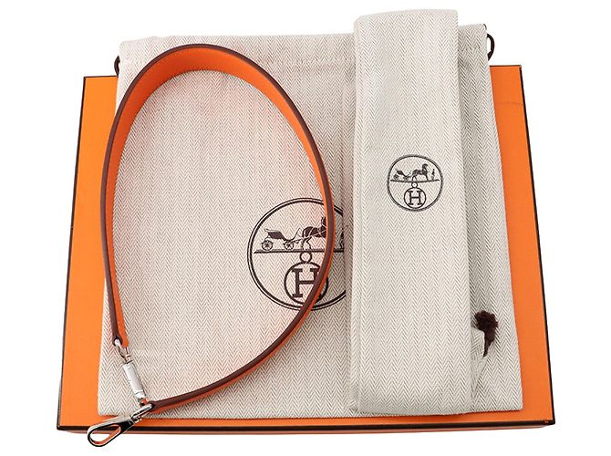 Hermès Orange Toile Officier e Swift Neo Evelyne 16 Arancione - vista 14