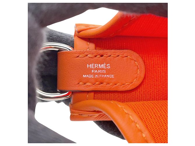 Hermès Orange Toile Officier e Swift Neo Evelyne 16 Arancione - vista 5