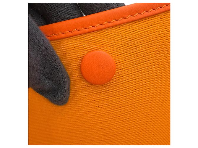 Hermès Orange Toile Officier e Swift Neo Evelyne 16 Arancione - vista 6