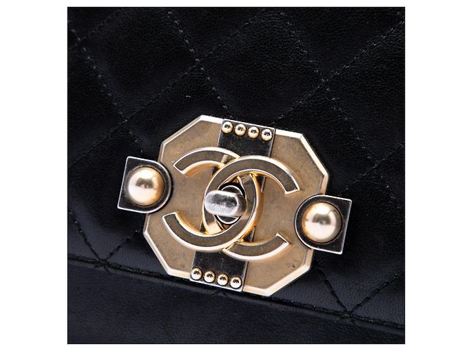 Chanel Black Paris Cosmopolite Medium Quilted Lambskin Ritz Flap Nero - vista 5