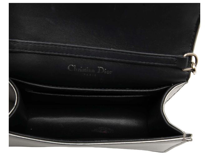 Dior Argento Baby Metallic Patent Microcannage Diorama Flap - vista 4