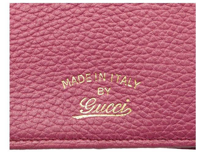Gucci Pink Dollar Calfskin Swing Wallet On Strap - view 5