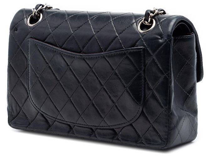 Chanel Black Small Classic Lambskin Double Flap Nero - vista 2