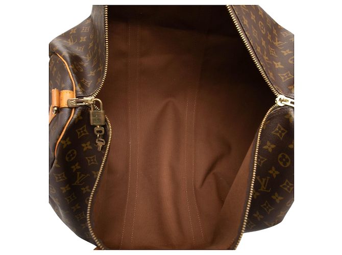 Louis Vuitton Marrone Monogram Keepall Bandouliere 60 - vista 4