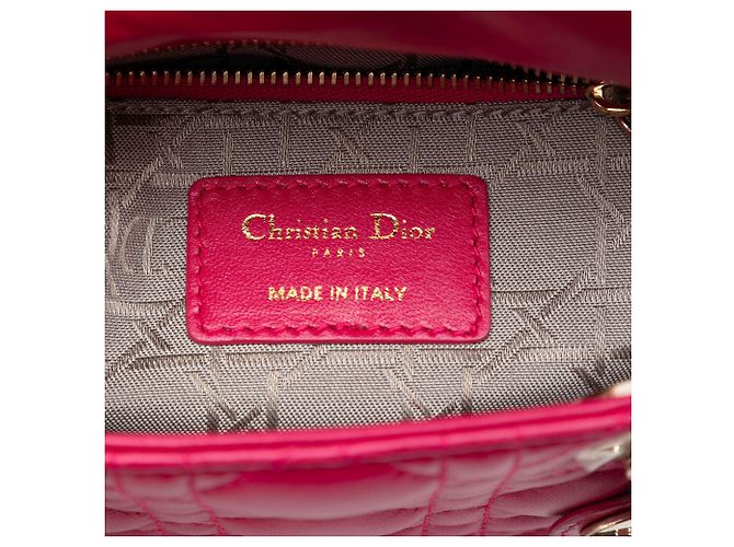 Lady Dior Mini in agnello cannage rosa di Dior - vista 5
