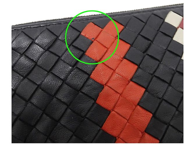Clutch in pelle Bottega Veneta Nero Rosso - vista 9