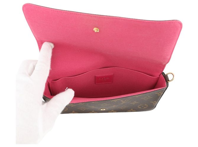 Vivienne Louis Vuitton Monogram Chain/Shoulder Wallet Braun - Ansicht 6