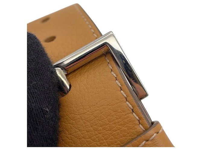 Borsa a tracolla in pelle marrone Prada - vista 12