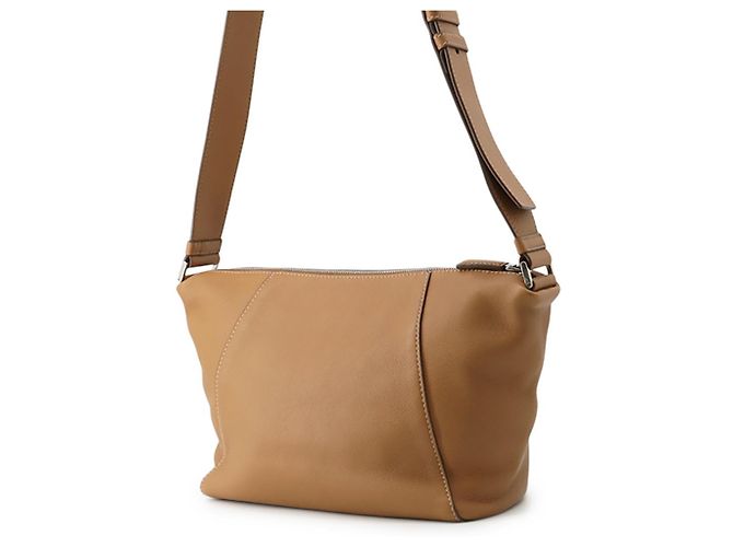Borsa a tracolla in pelle marrone Prada - vista 2
