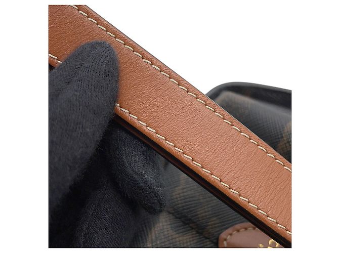 Céline Celine Triomphe Strap Box Leather Handtasche Kamel - Ansicht 11