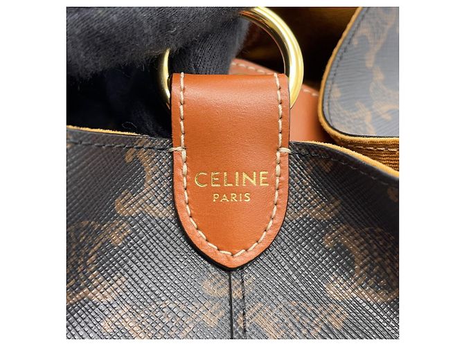 Céline Celine Triomphe Strap Box Leather Handtasche Kamel - Ansicht 12