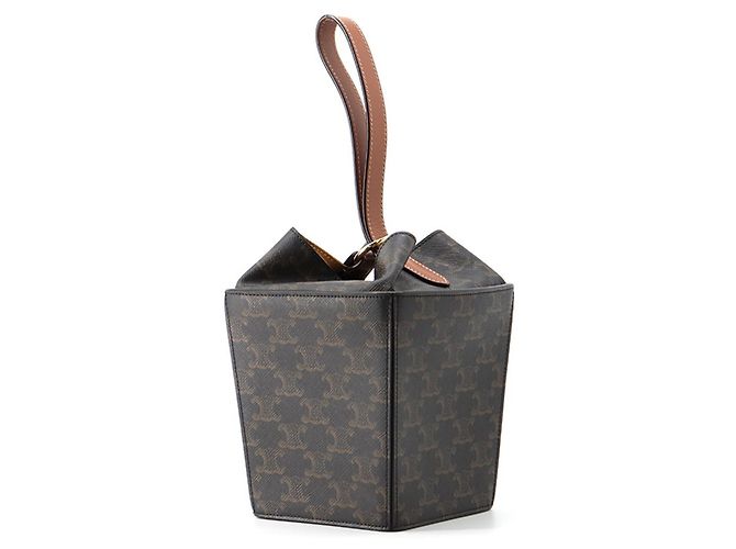 Céline Celine Triomphe Strap Box Leather Handtasche Kamel - Ansicht 2