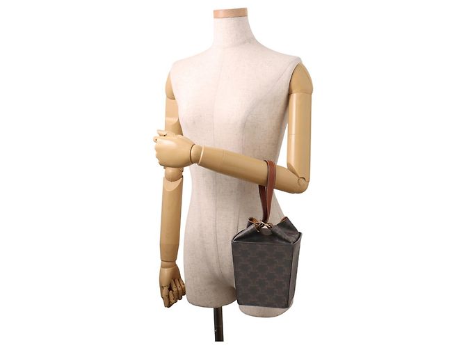 Céline Celine Triomphe Strap Box Leather Handtasche Kamel - Ansicht 4