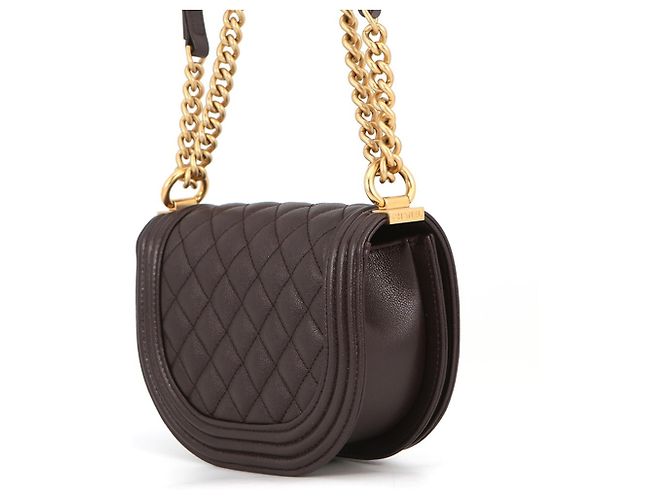 Borsa a Spalla con Catena Chanel Marrone - vista 2