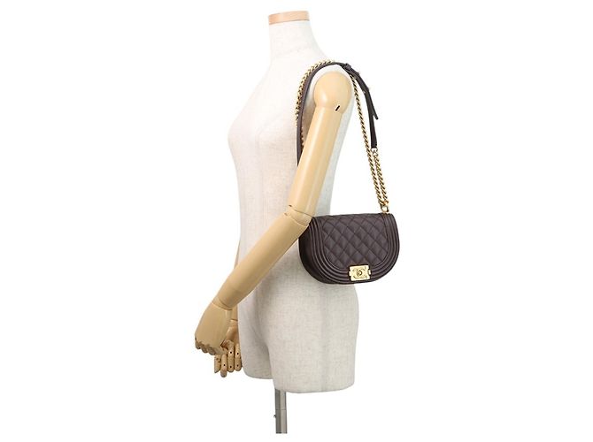 Borsa a Spalla con Catena Chanel Marrone - vista 4