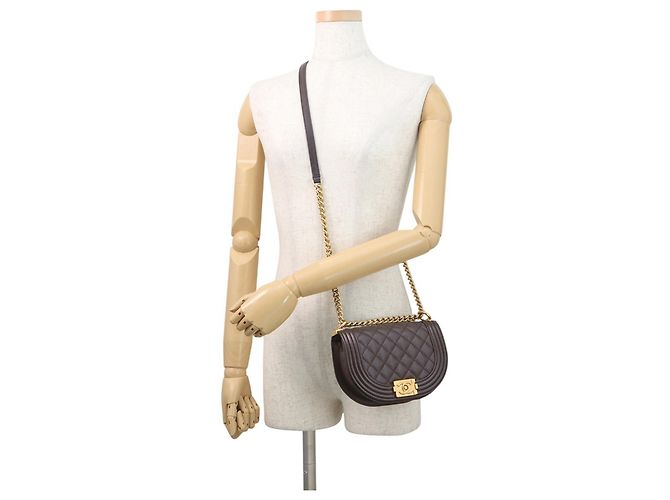 Borsa a Spalla con Catena Chanel Marrone - vista 5