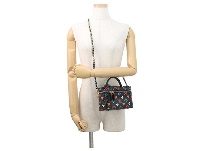 Borsa Louis Vuitton Monogram Game On Vanity PM Nero - vista 5