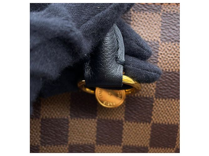 Borsa Louis Vuitton Damier Ebene Riverside Nero - vista 10