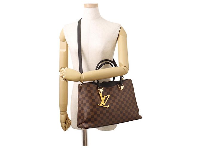 Borsa Louis Vuitton Damier Ebene Riverside Nero - vista 5