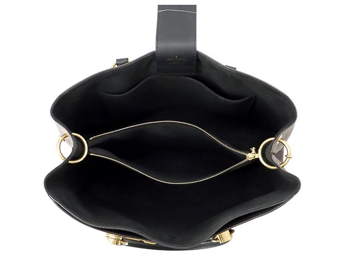 Borsa Louis Vuitton Damier Ebene Riverside Nero - vista 6