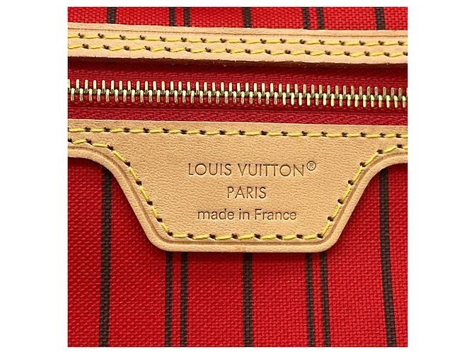 Borsa Tote Louis Vuitton Monogram Neverfull Inside Out MM Rosso - vista 18