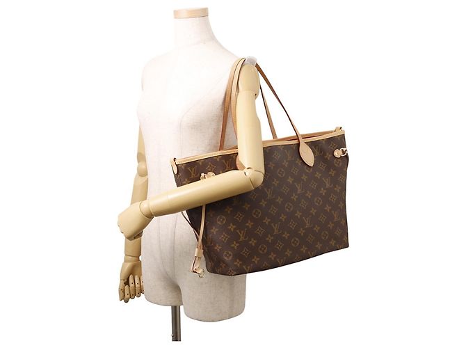 Borsa Tote Louis Vuitton Monogram Neverfull Inside Out MM Rosso - vista 4