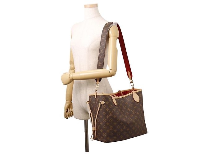 Borsa Tote Louis Vuitton Monogram Neverfull Inside Out MM Rosso - vista 5