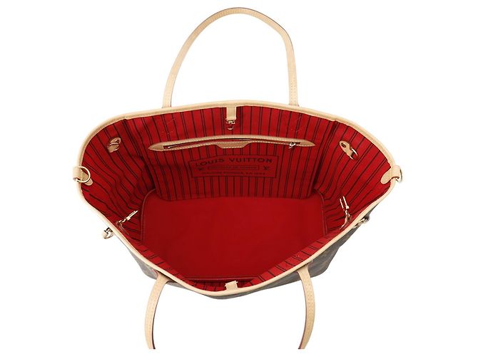 Borsa Tote Louis Vuitton Monogram Neverfull Inside Out MM Rosso - vista 6