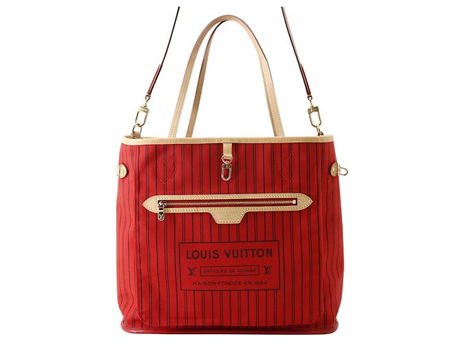 Borsa Tote Louis Vuitton Monogram Neverfull Inside Out MM Rosso - vista 7