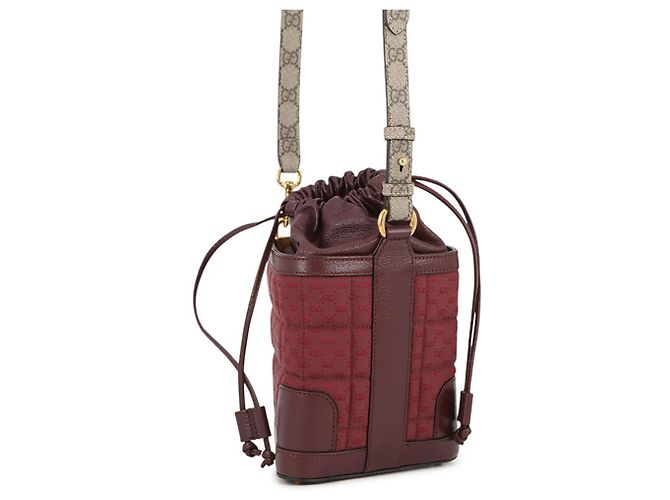 Borsa a tracolla Gucci GG Supreme Bordò - vista 2