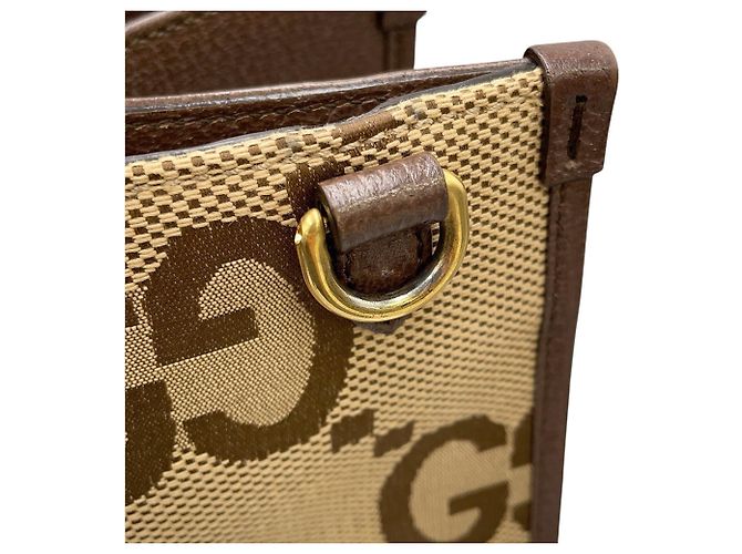 Gucci Jumbo GG Canvas Leder Tote Bag Braun Beige - Ansicht 11
