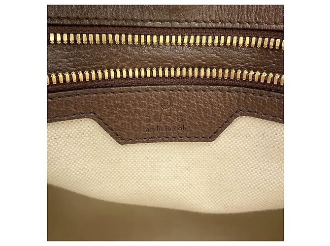 Gucci Jumbo GG Canvas Leder Tote Bag Braun Beige - Ansicht 17
