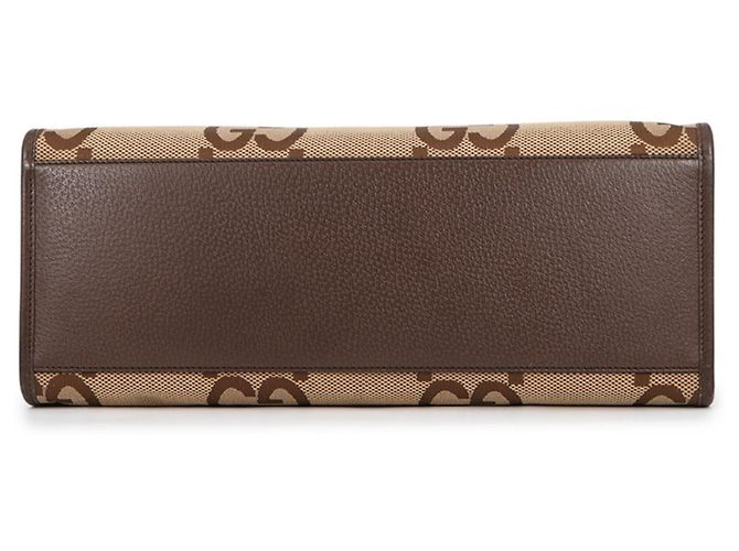 Gucci Jumbo GG Canvas Leder Tote Bag Braun Beige - Ansicht 3